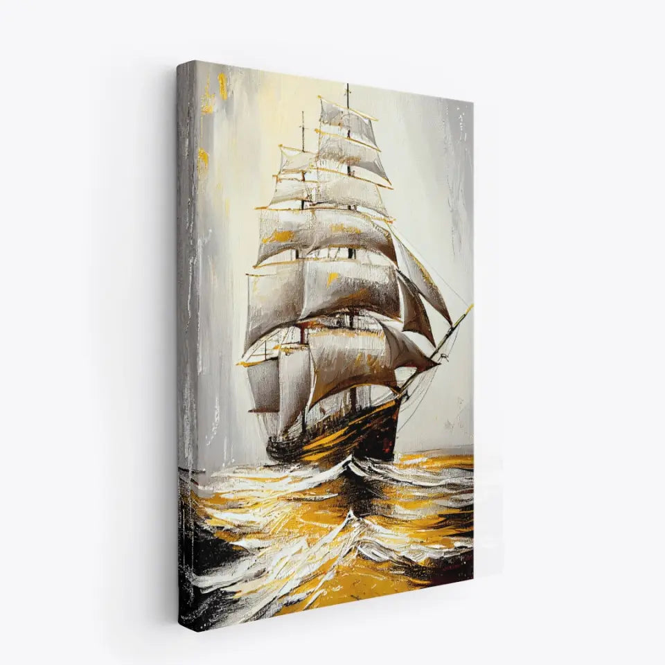 Abstract art painting - A sailing ship