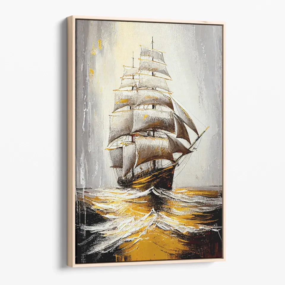 Abstract art painting - A sailing ship
