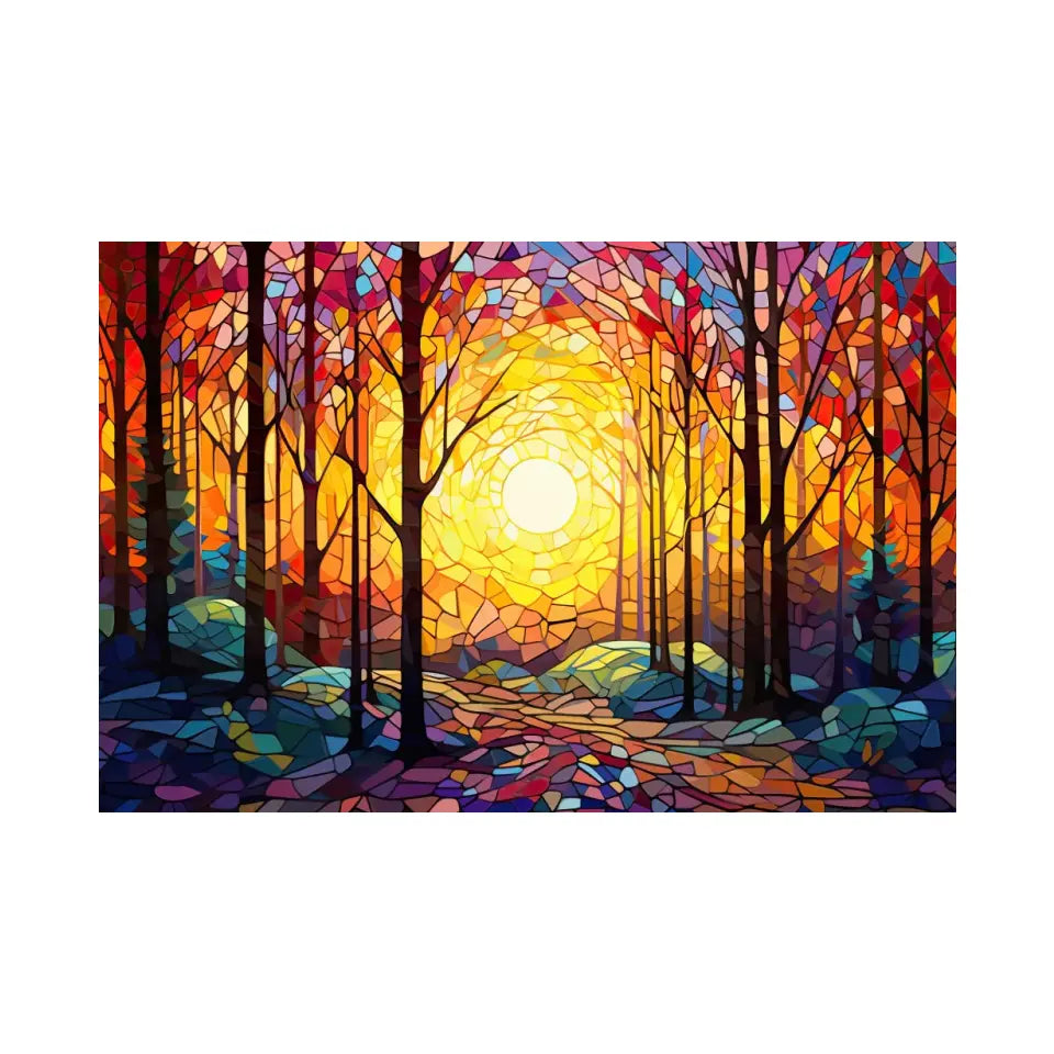 Mosaic sun in the forest