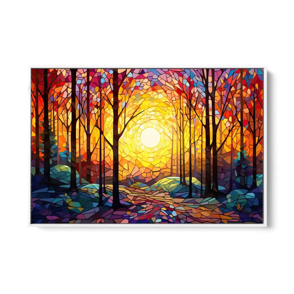 Mosaic sun in the forest