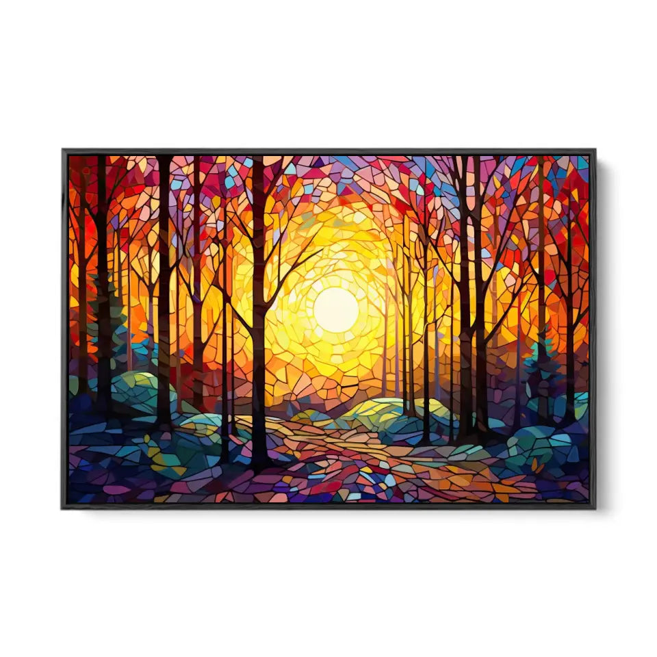 Mosaic sun in the forest