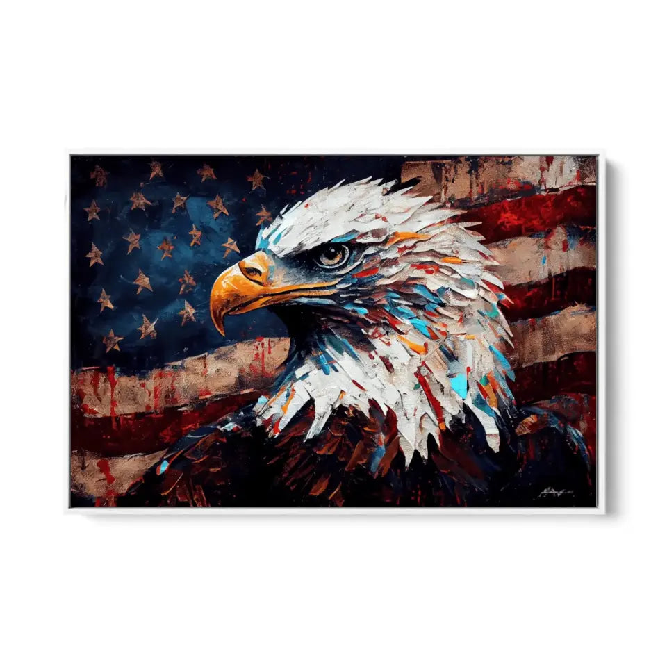 American Eagle on Grunge Flag