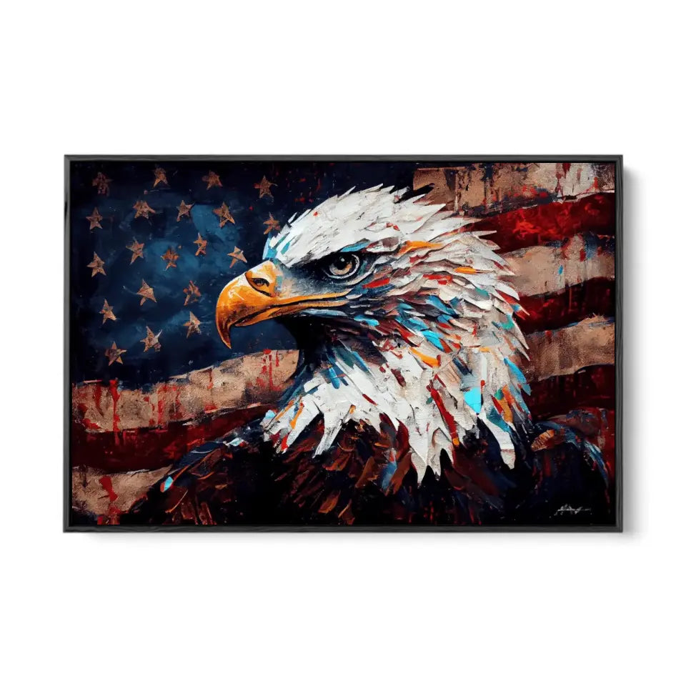 American Eagle on Grunge Flag