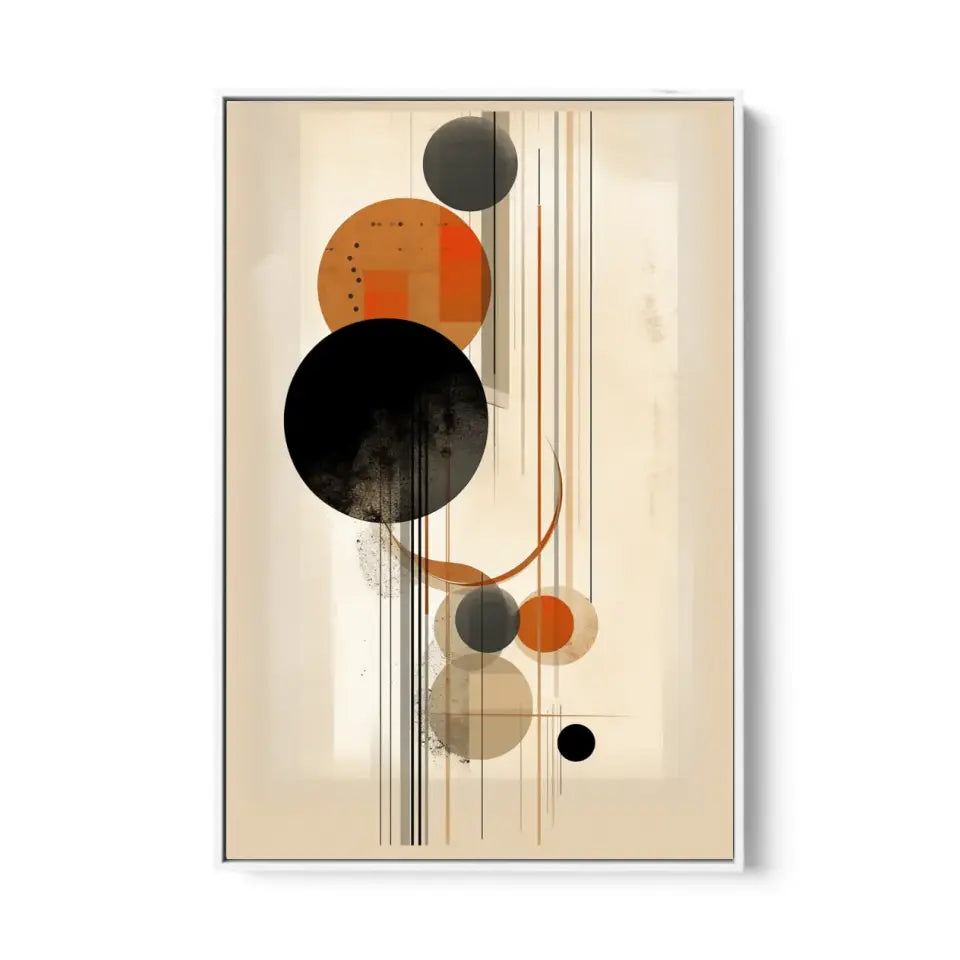 Modern Design Soft Lines and Orange Circles in Muted I