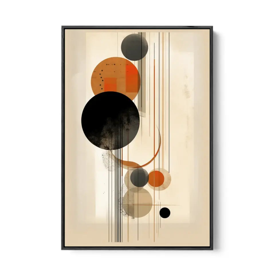 Modern Design Soft Lines and Orange Circles in Muted I