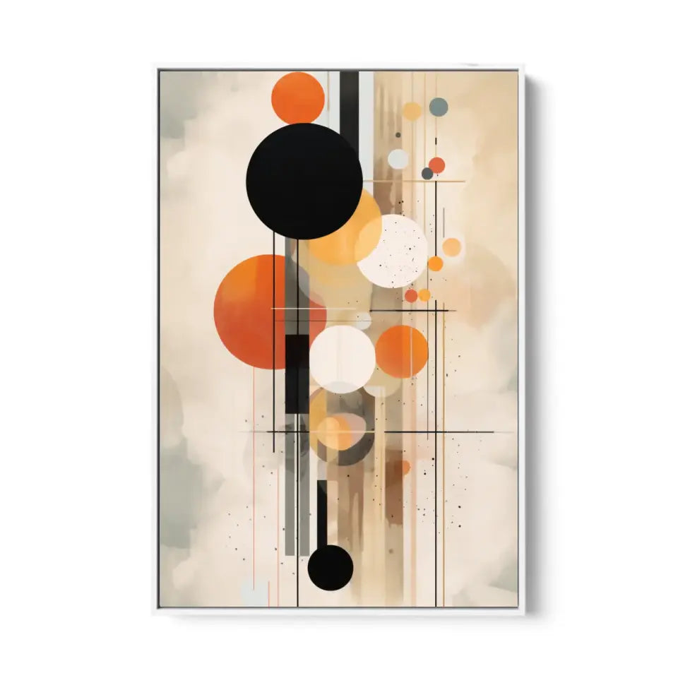 Modern Design Soft Lines and Orange Circles in Muted II