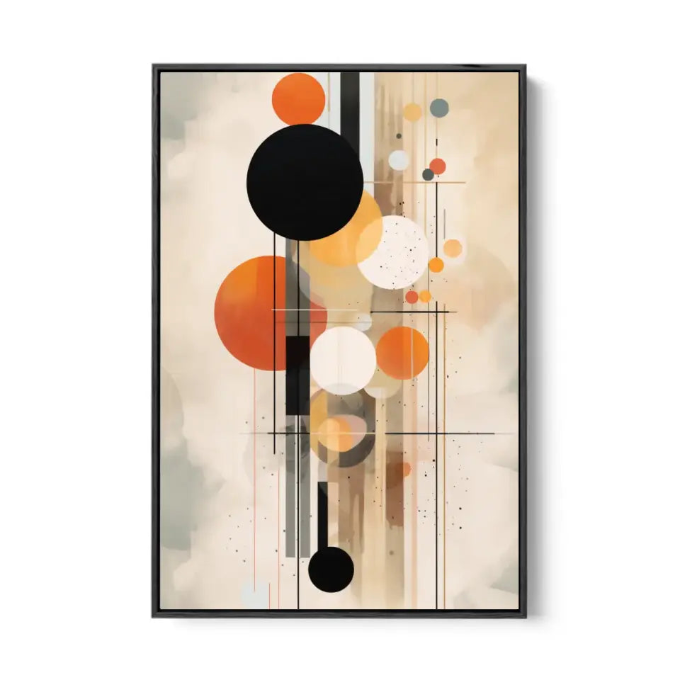 Modern Design Soft Lines and Orange Circles in Muted II