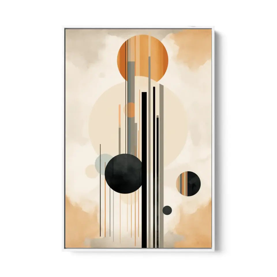 Modern Design Soft Lines and Orange Circles in Muted III