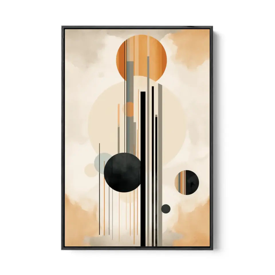 Modern Design Soft Lines and Orange Circles in Muted III