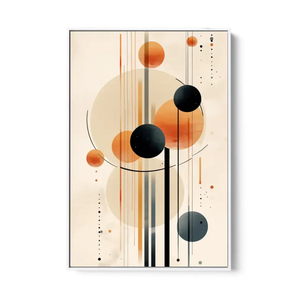 Modern Design Soft Lines and Orange Circles in Muted IV