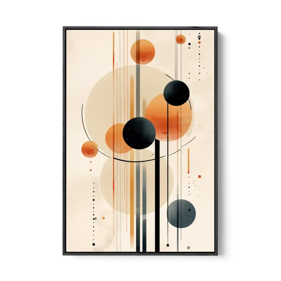 Modern Design Soft Lines and Orange Circles in Muted IV