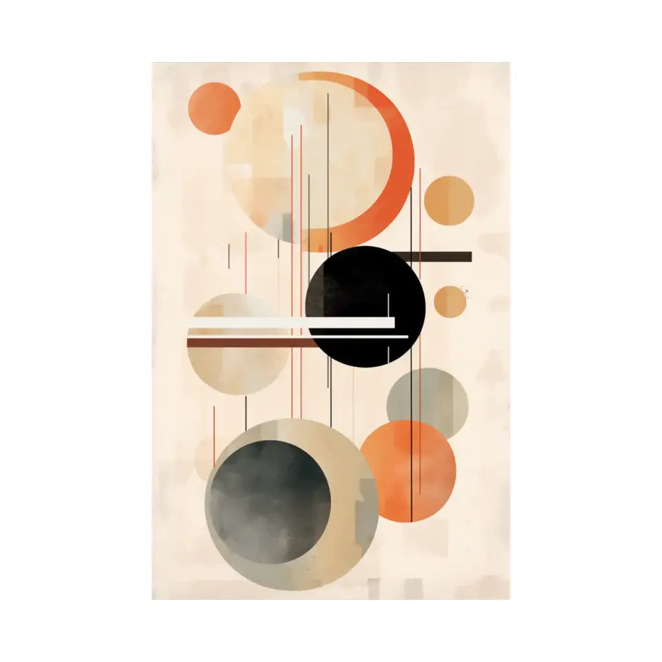 Modern Design Soft Lines and Orange Circles in Muted V