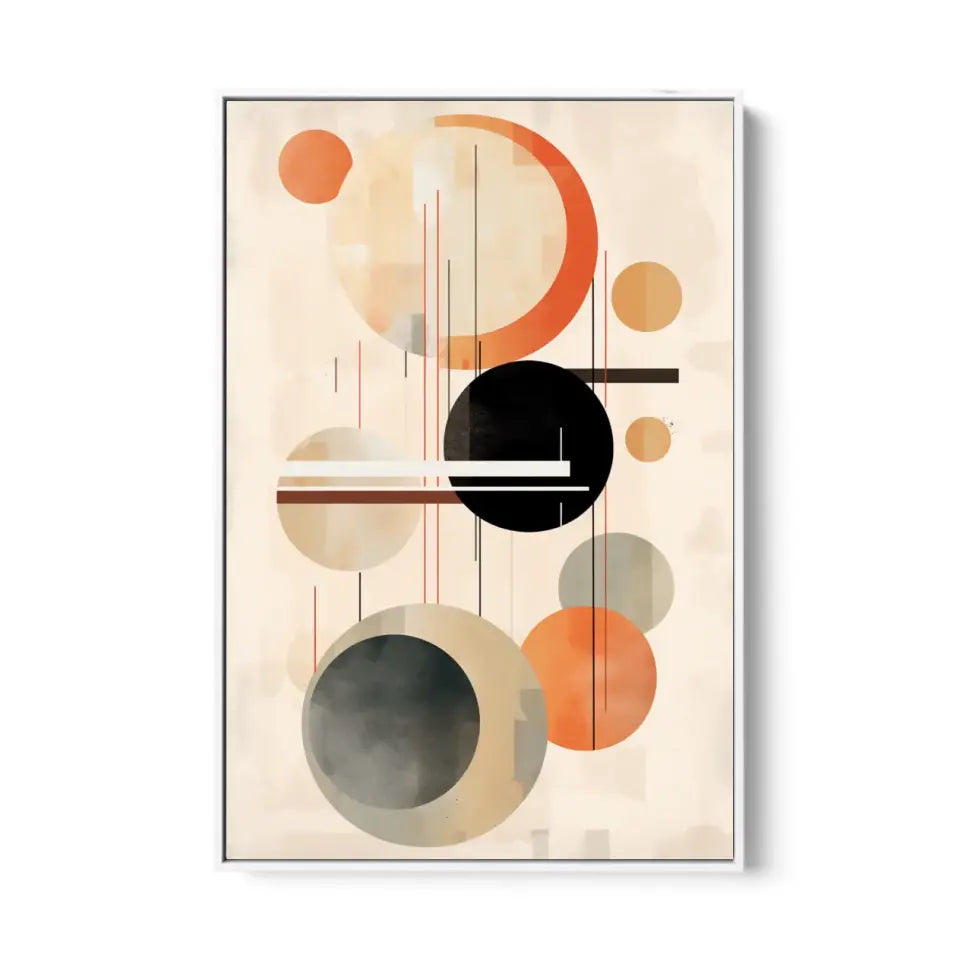 Modern Design Soft Lines and Orange Circles in Muted V