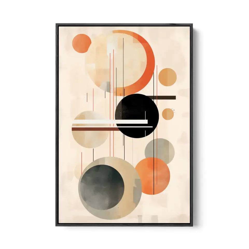 Modern Design Soft Lines and Orange Circles in Muted V