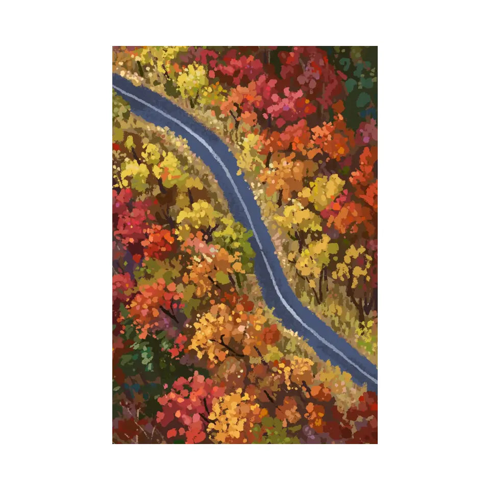 Road through an autumn forest