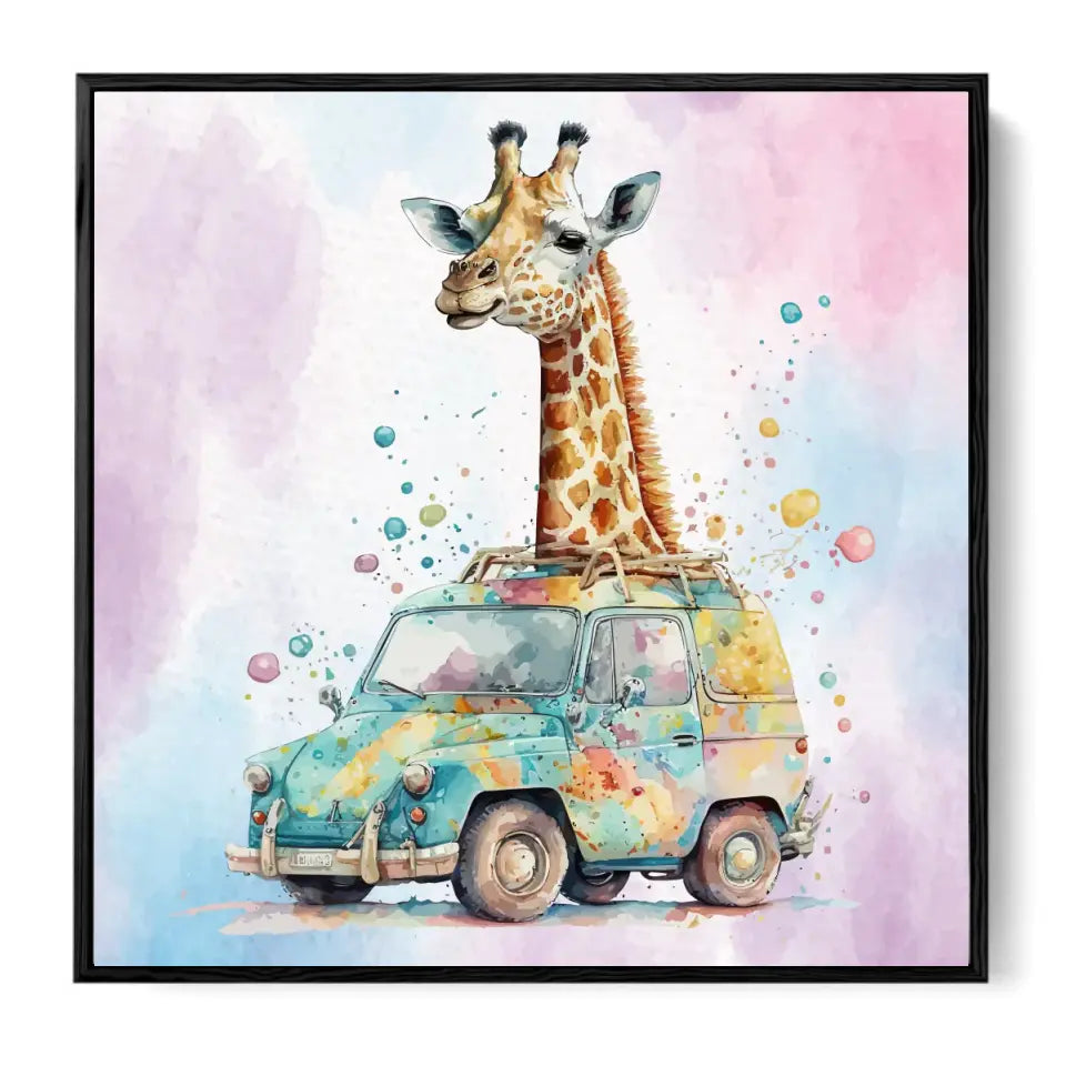 Car driving Giraffe