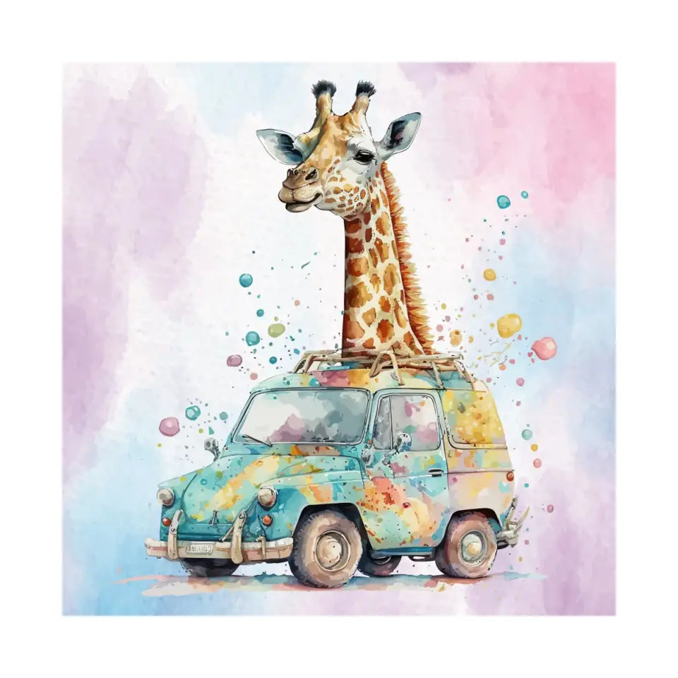 Car driving Giraffe