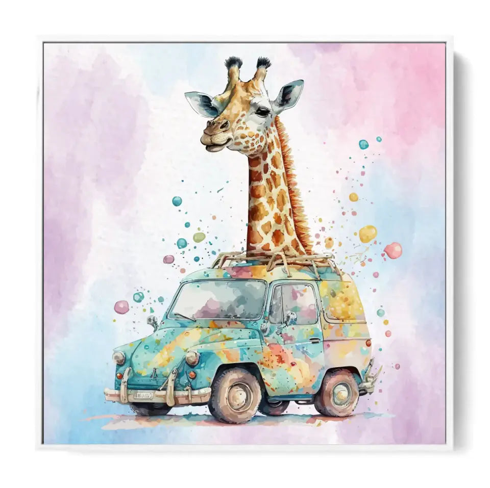 Car driving Giraffe