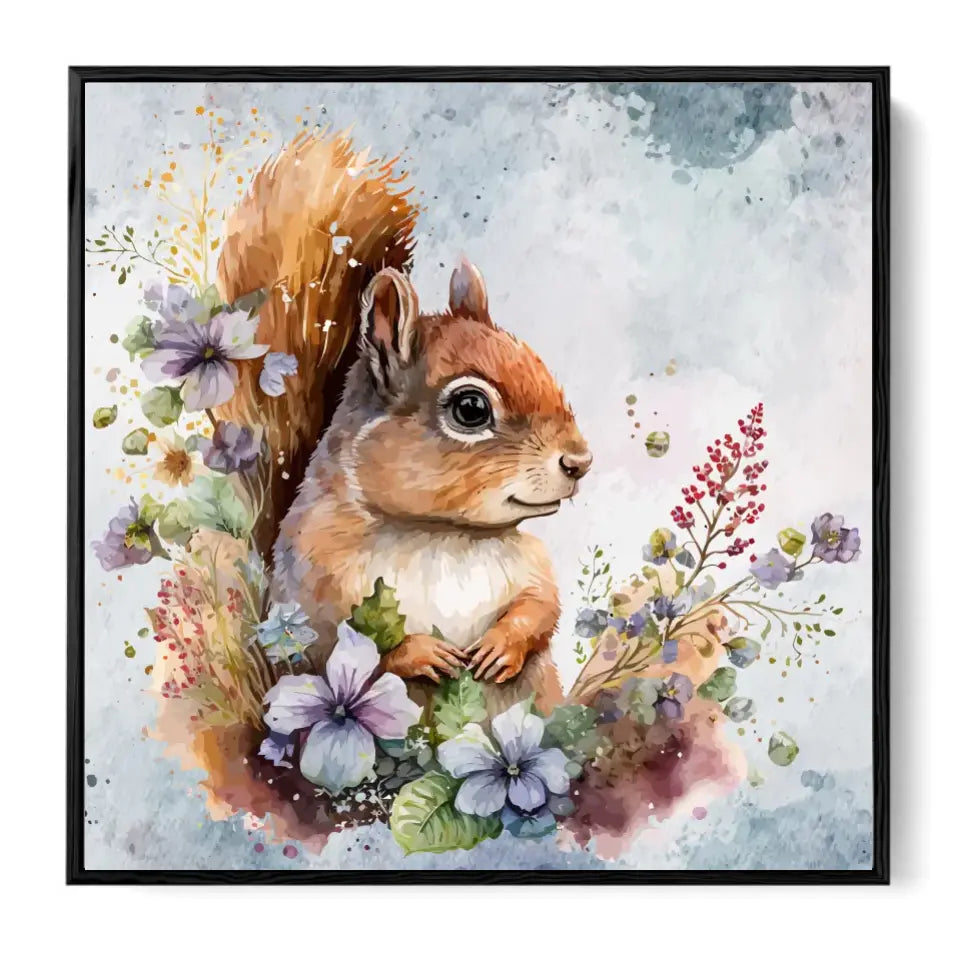 Curious squirrel watercolor