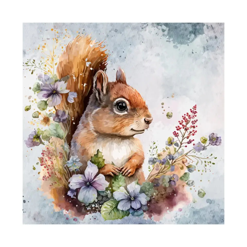 Curious squirrel watercolor