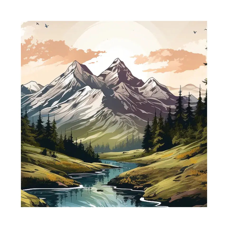 Detailed Mountain landscape