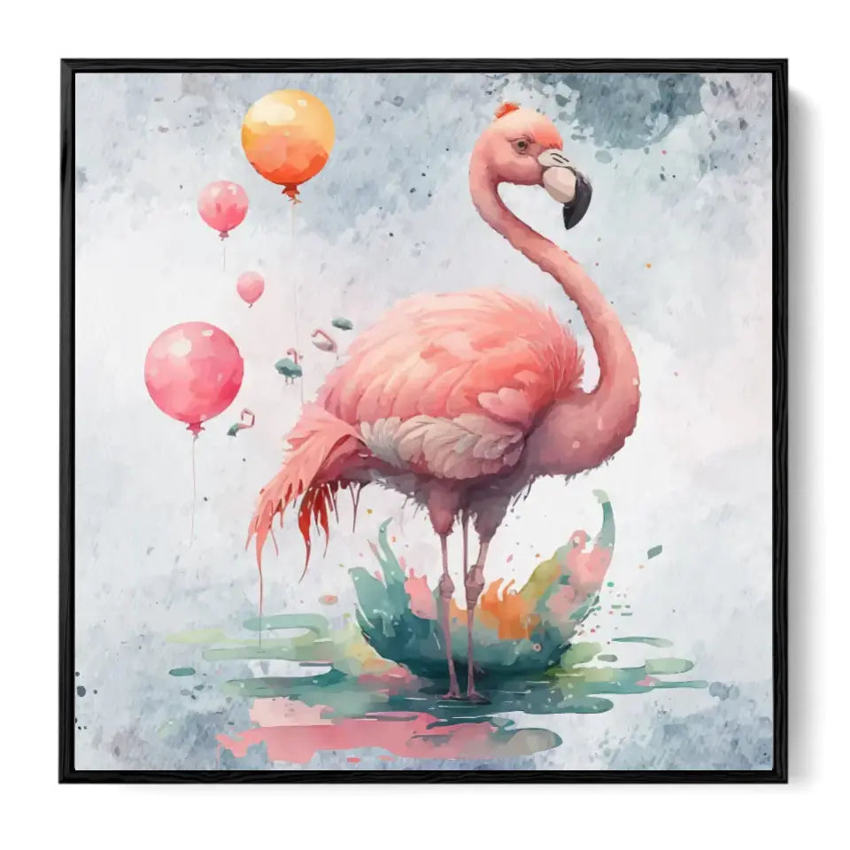 Flamingo with Baloons