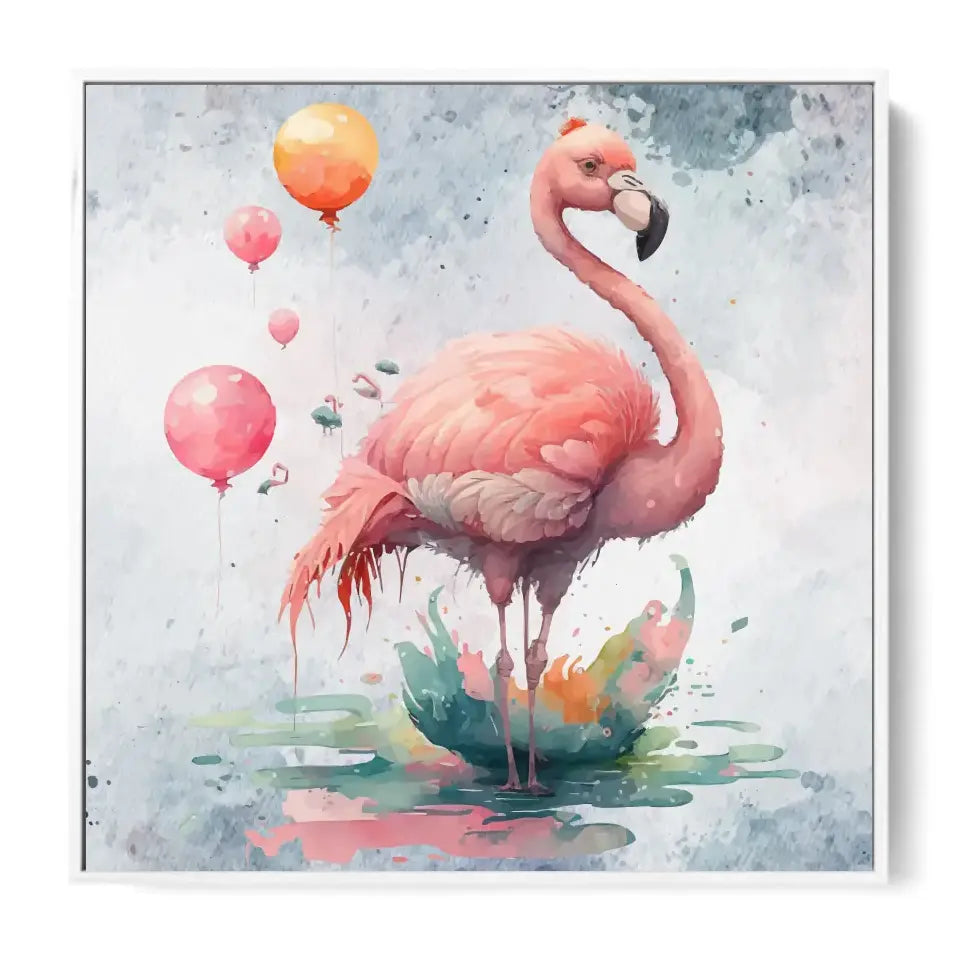 Flamingo with Baloons