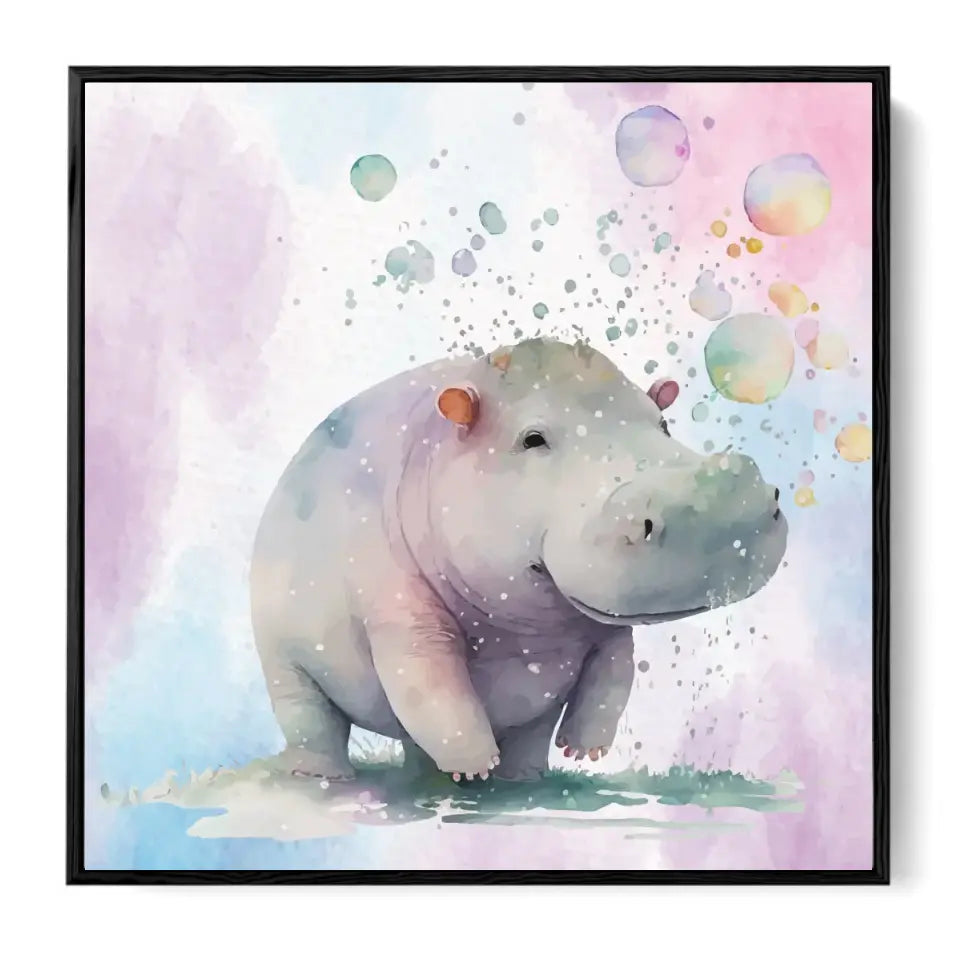 Hippo Playing with bubbles