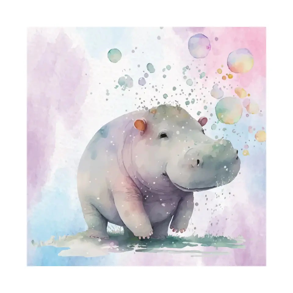 Hippo Playing with bubbles