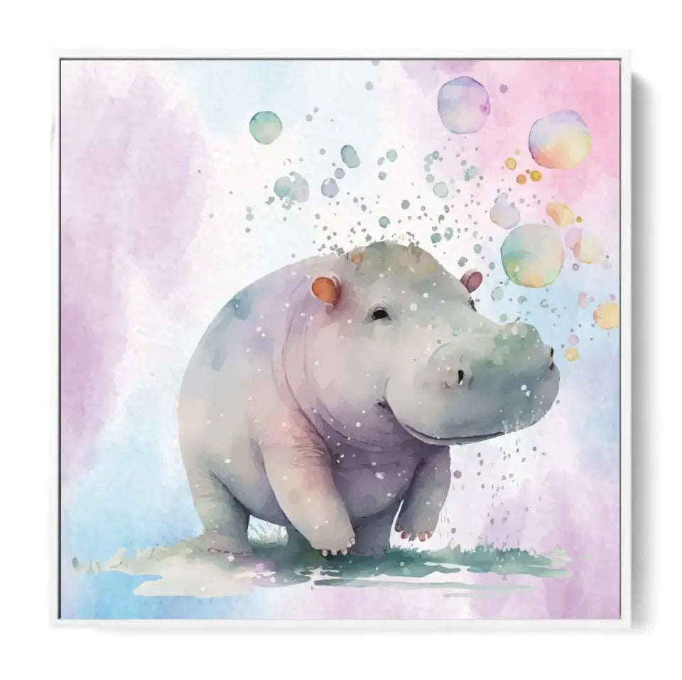 Hippo Playing with bubbles