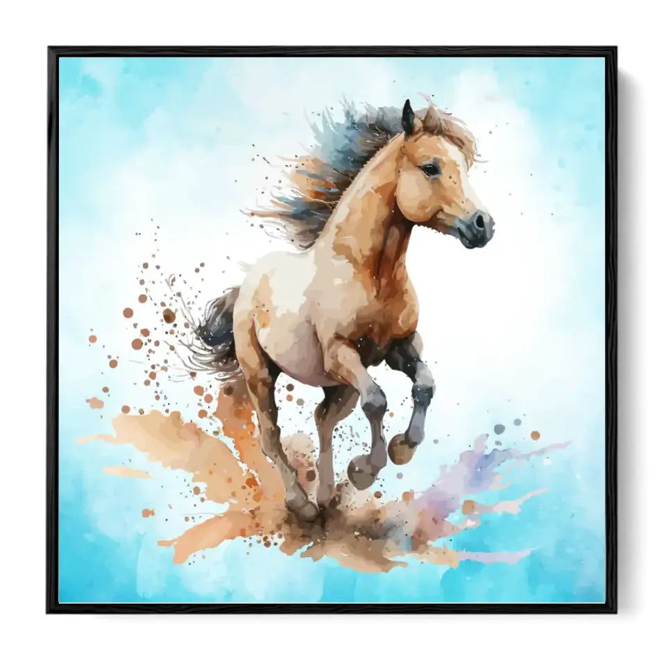 Lively horse watercolor