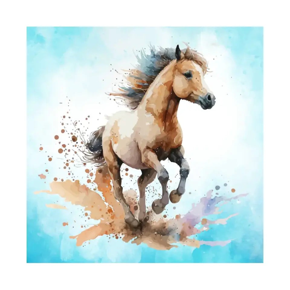 Lively horse watercolor