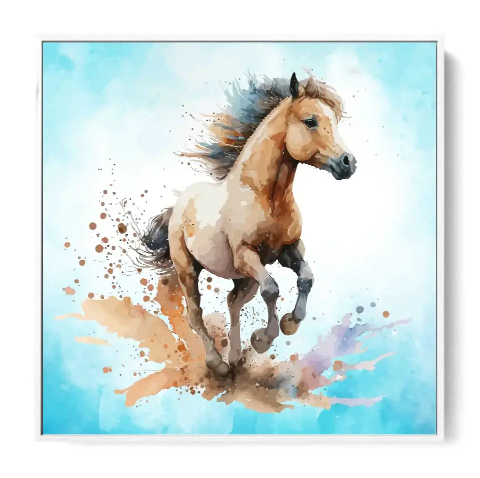 Lively horse watercolor