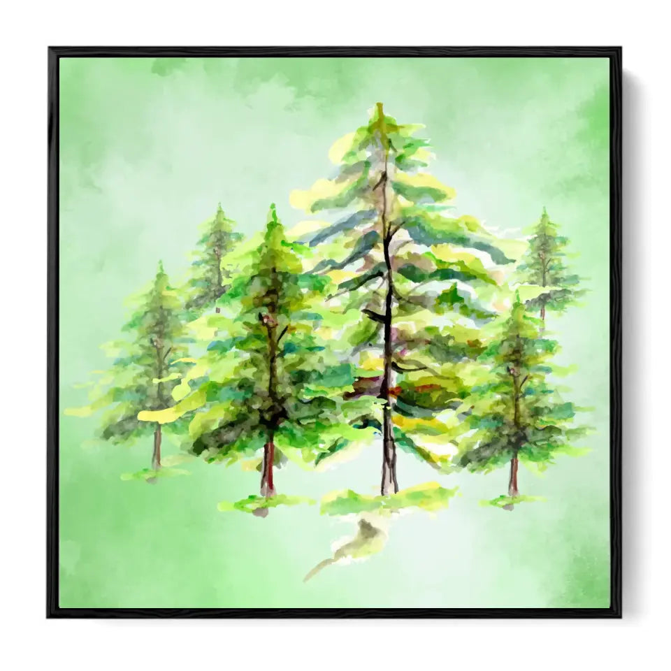 Minimalistic forest watercolor