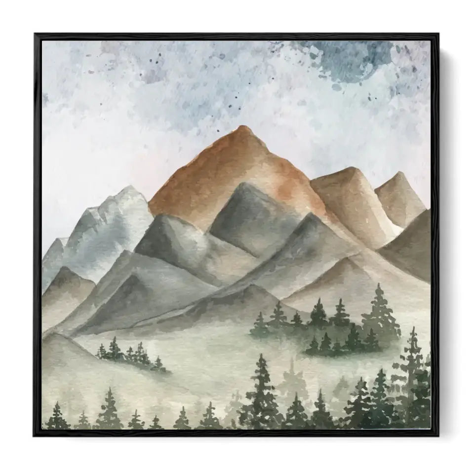 Mountain landscape watercolor