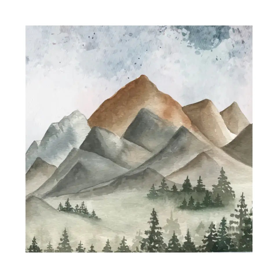 Mountain landscape watercolor