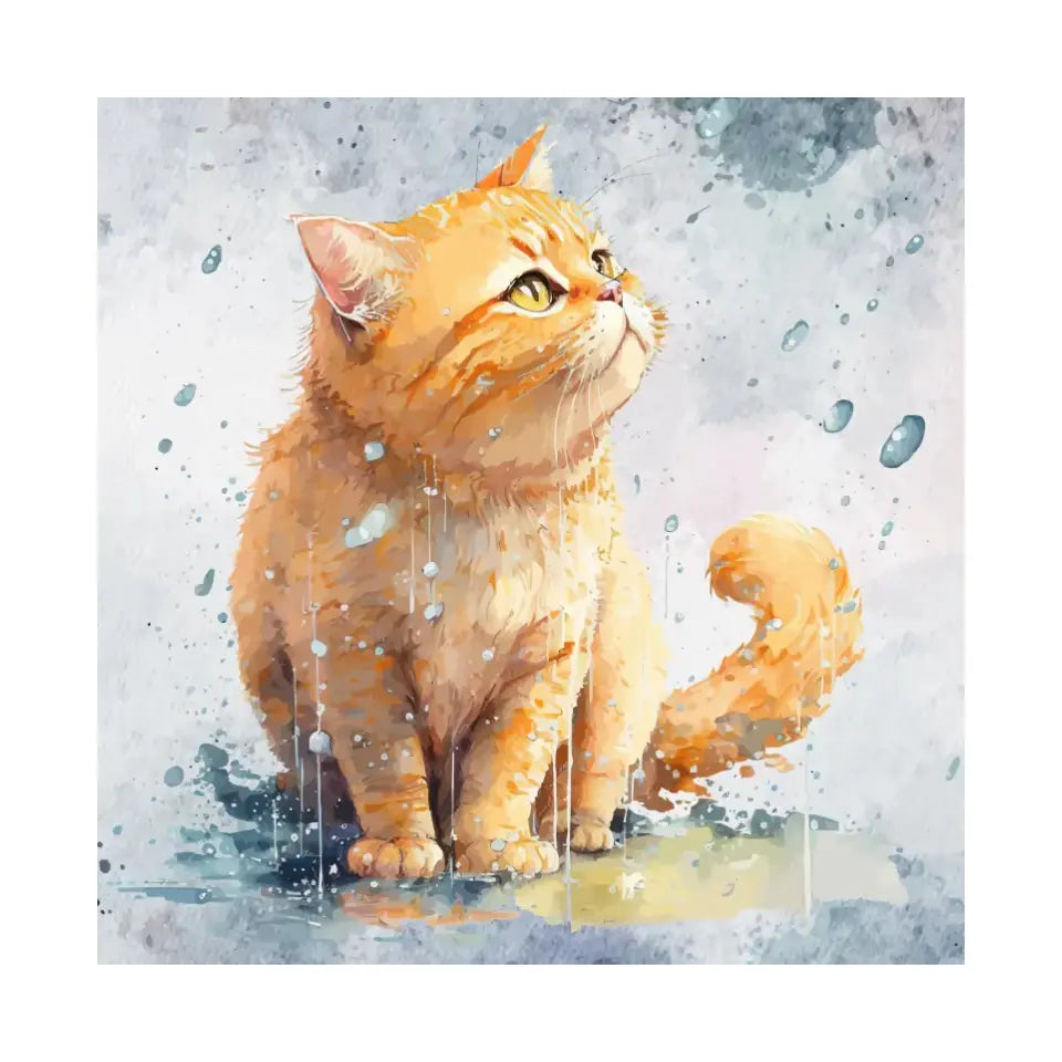 Sweet Cat in the rain