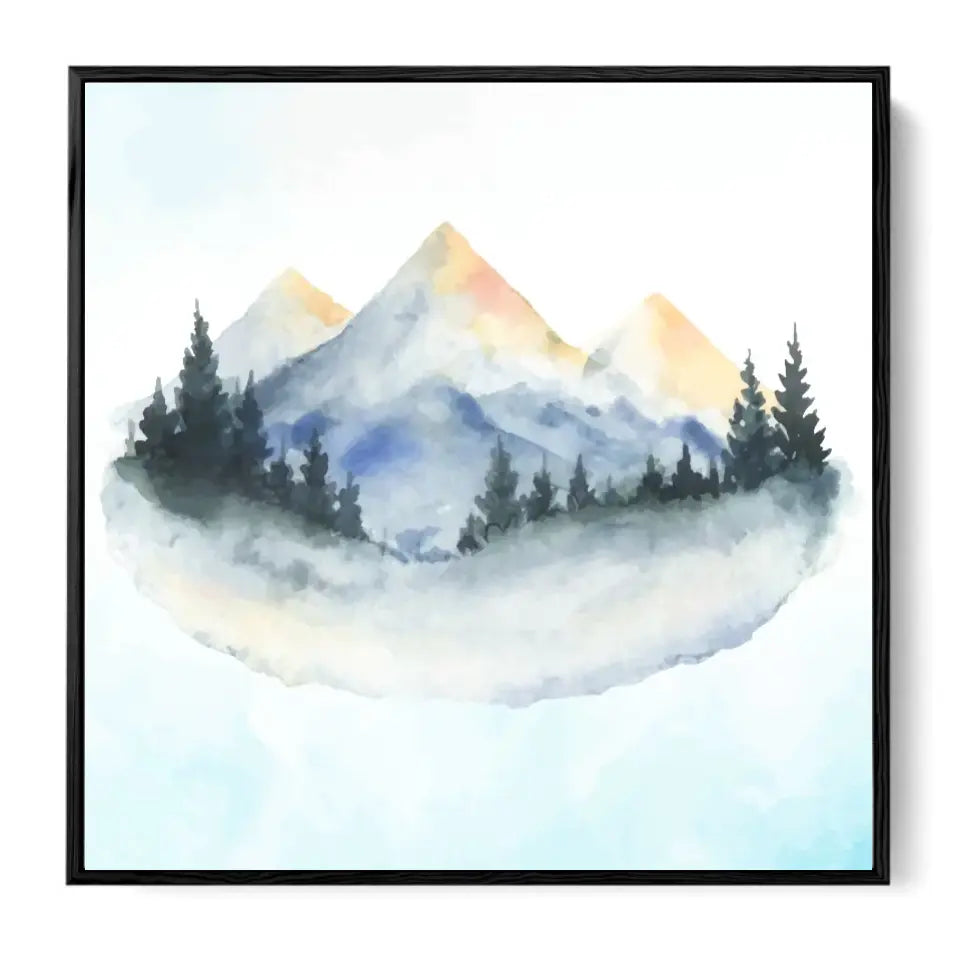 Minimalistic Mountain landscape Watercolor