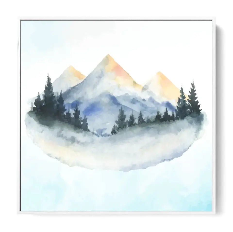 Minimalistic Mountain landscape Watercolor