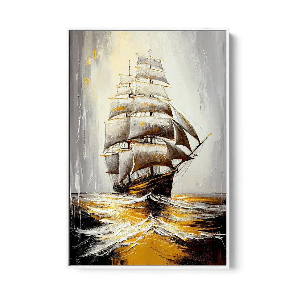 Abstract art painting - A sailing ship