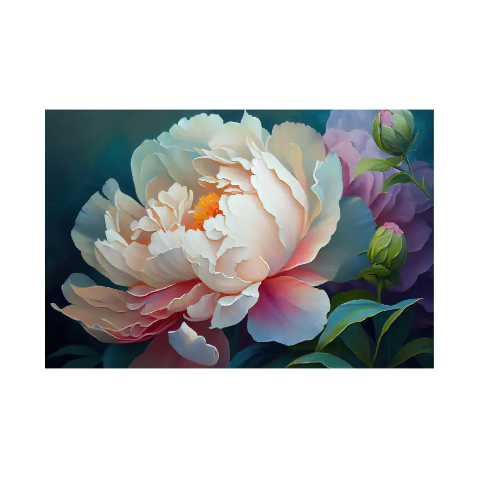 Peony petals oil painting canvas