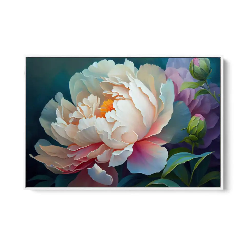 Peony petals oil painting canvas