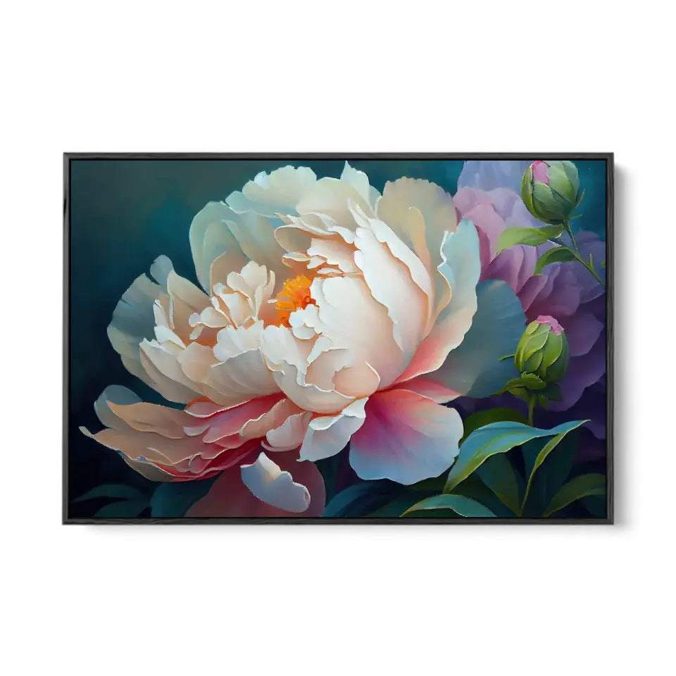 Peony petals oil painting canvas