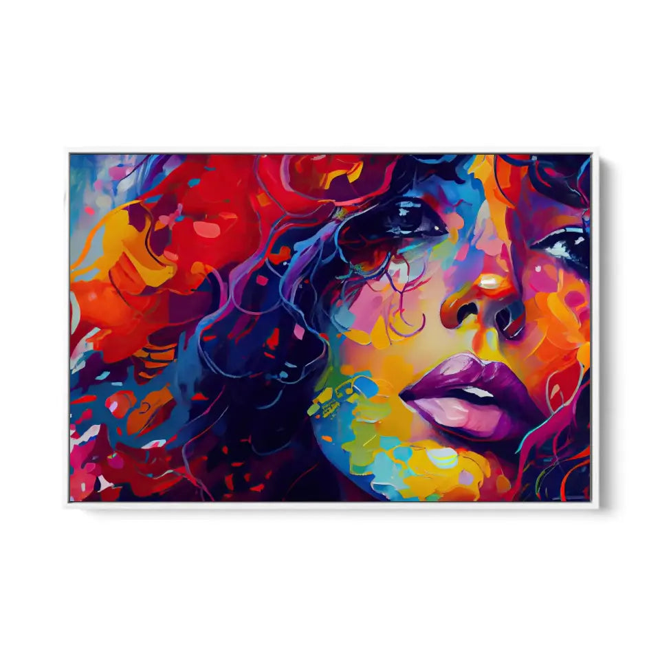 Conceptual abstract oil painting of a beautiful girl