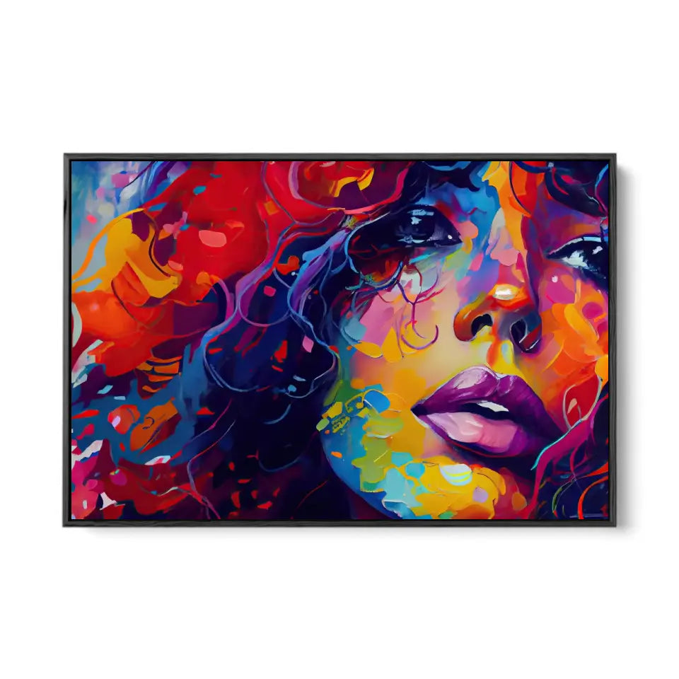 Conceptual abstract oil painting of a beautiful girl