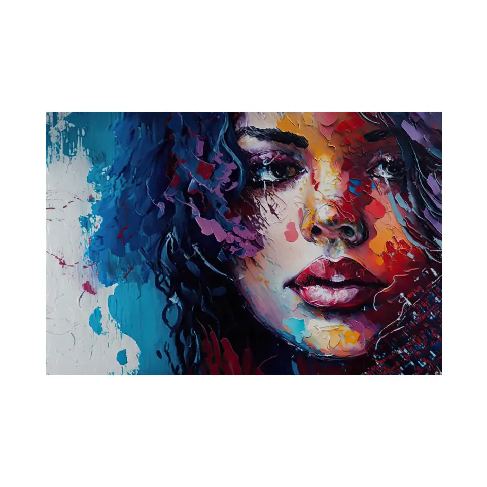 Abstract oil painting of a girl