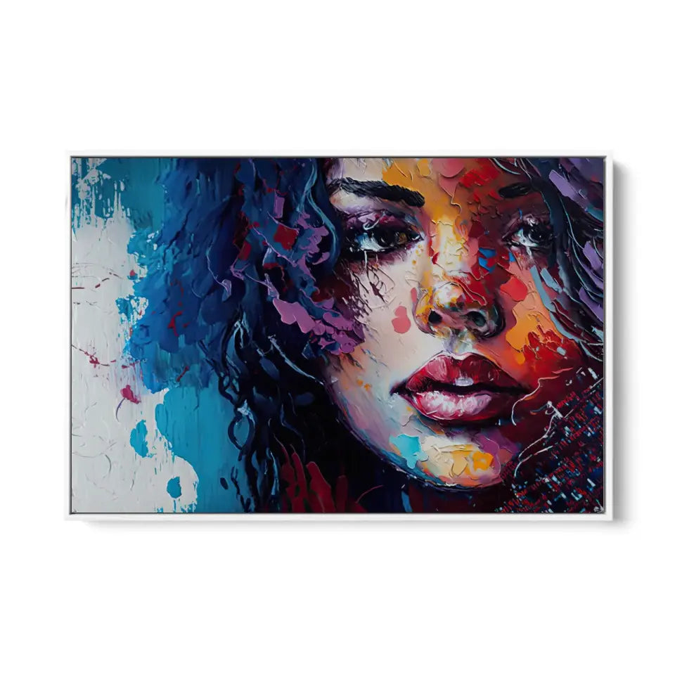 Abstract oil painting of a girl