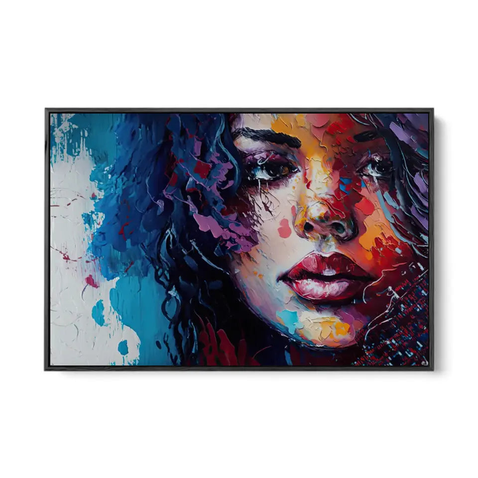 Abstract oil painting of a girl