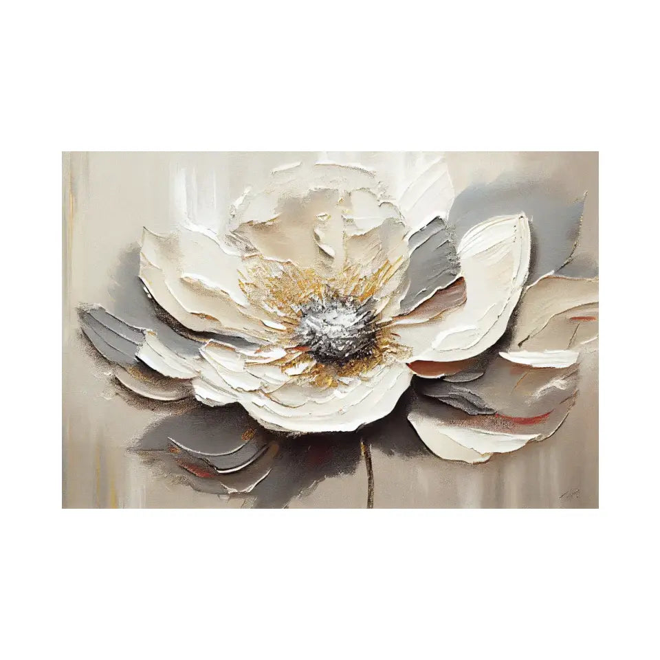 Abstract Oil Painting of a Flower