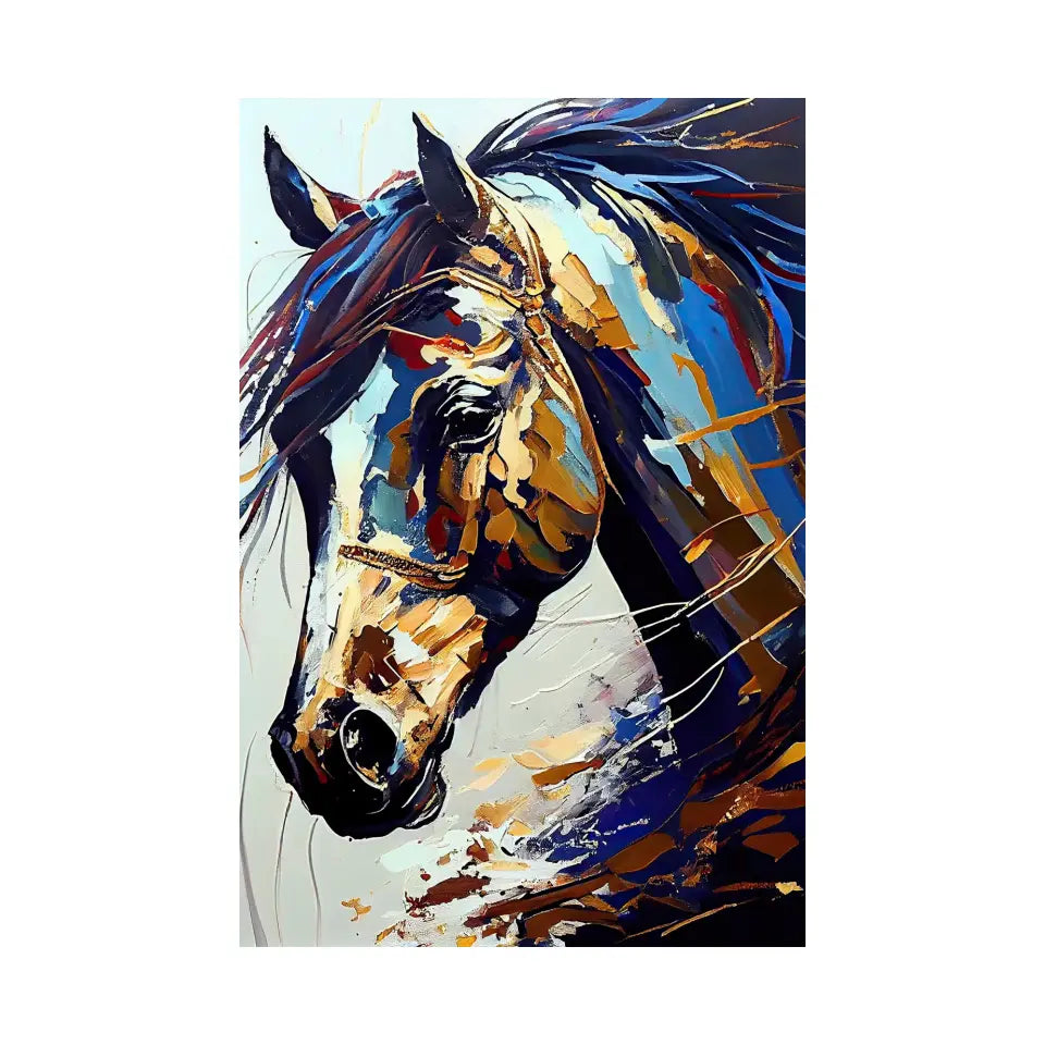 Equestrian Harmony-Multicolored Horse Portrait